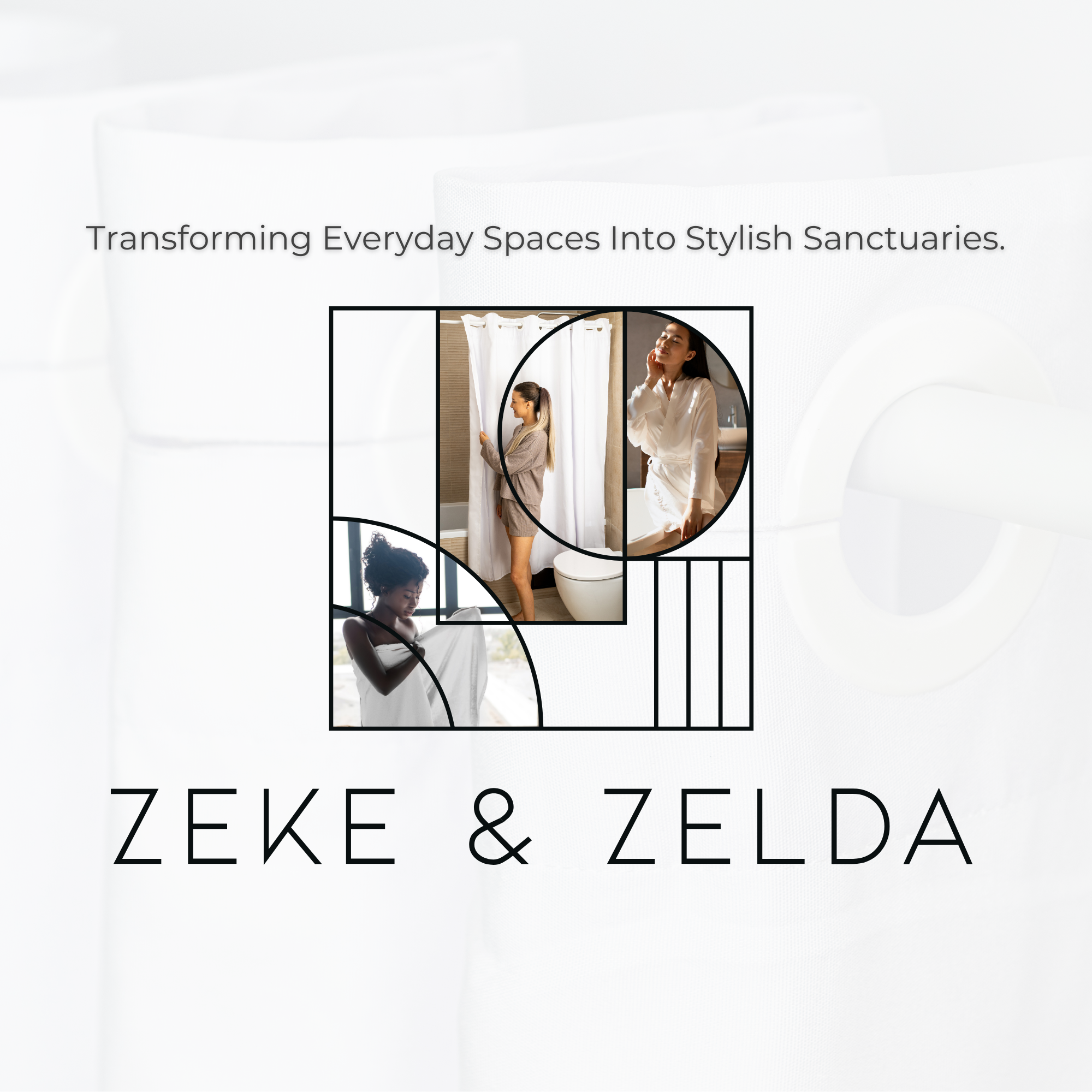 Elegant Full Length Bathroom Curtains Shower (White)