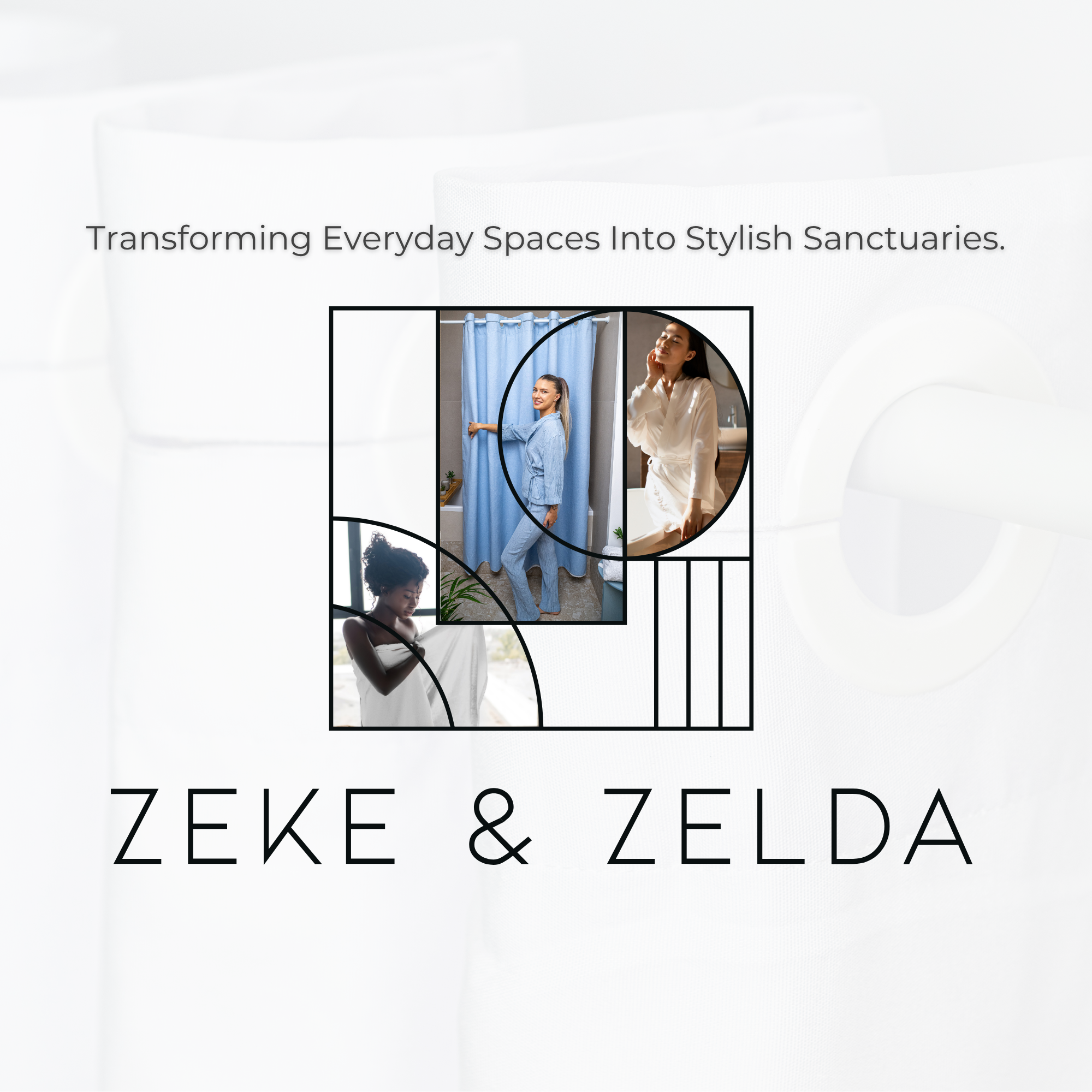 Elegant Full Length Bathroom Curtains Shower (Blue)